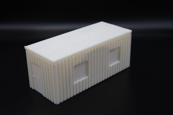 3D-geprinte container op schaal 1:50