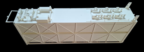 3D-geprinte Australische veetrailer Dog onderkant, gedetailleerd model voor modelbouw.