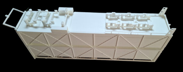 3D-geprinte Australische veetrailer Tag onderkant, gedetailleerd model voor modelbouw.