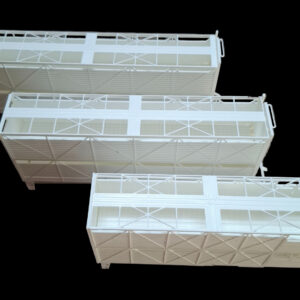 3D-geprinte Australische veetrailers onderkant, gedetailleerd model voor modelbouw.