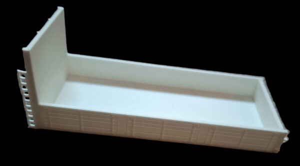 3D-geprinte laadbak 6 meter en 6 meter 70 – zijkant, gedetailleerd model voor modelbouw.