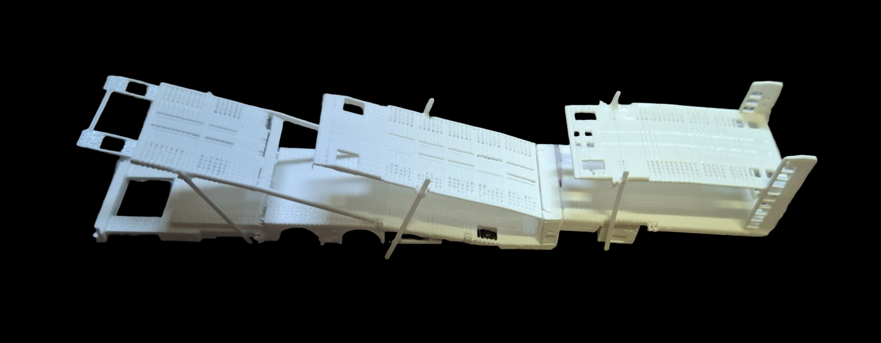 3D-geprinte kalepar 228V63 op schaal 1:87 opgebouwd