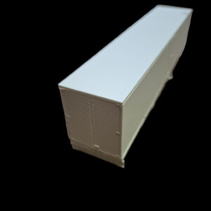 3D-geprinte gesloten ribbelkast trailer groot voor modelbouw en diorama’s Achterkant en Zijkant