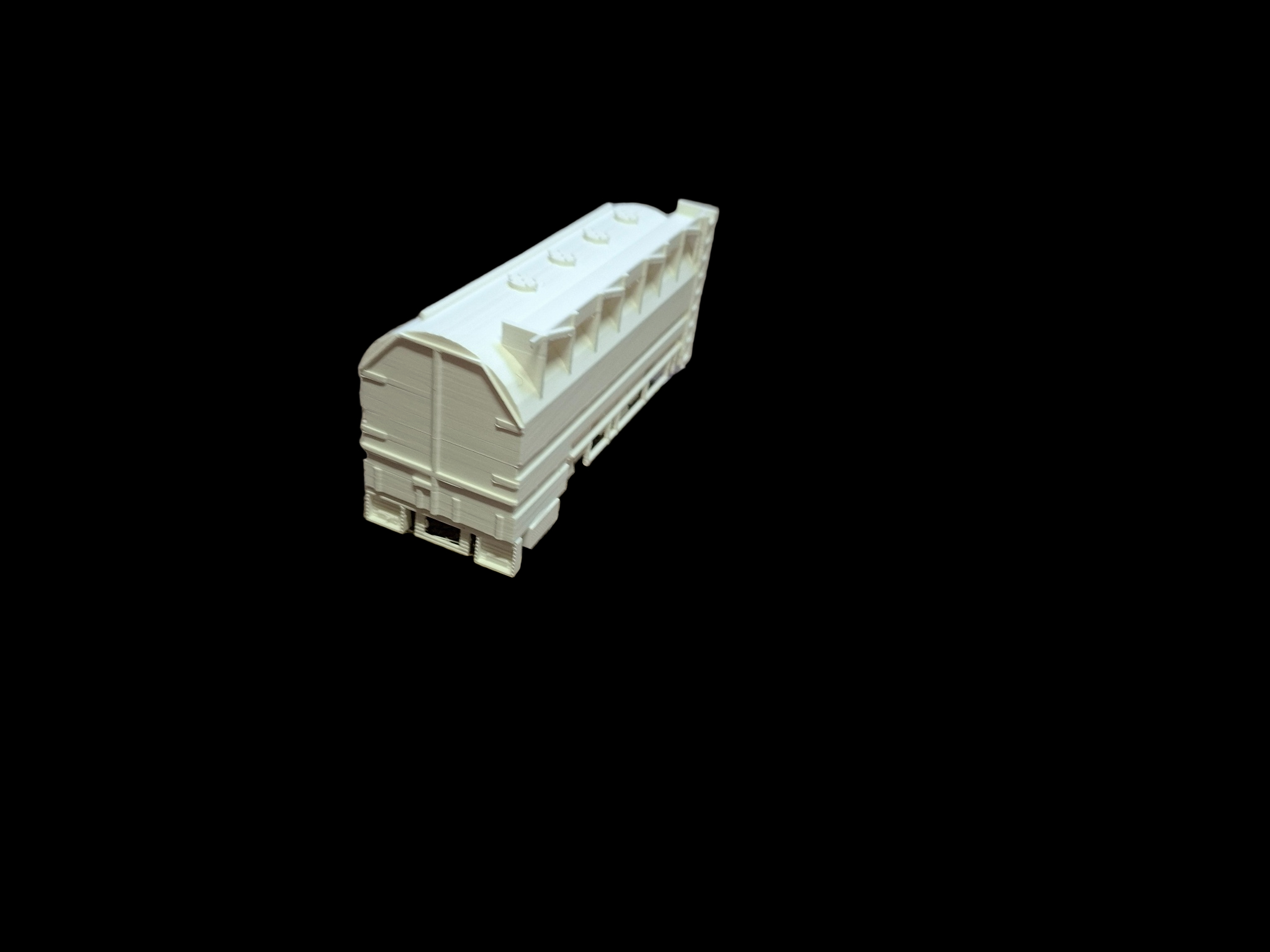 3D-geprinte Ova Bulk Trailer voor modelbouw en diorama’s Achterkant en zijkant