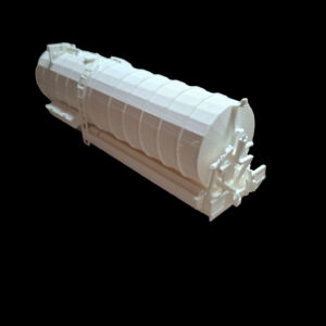 3D-geprinte tankwagen mest voor modelbouw en diorama’s Achterkant en zijkant