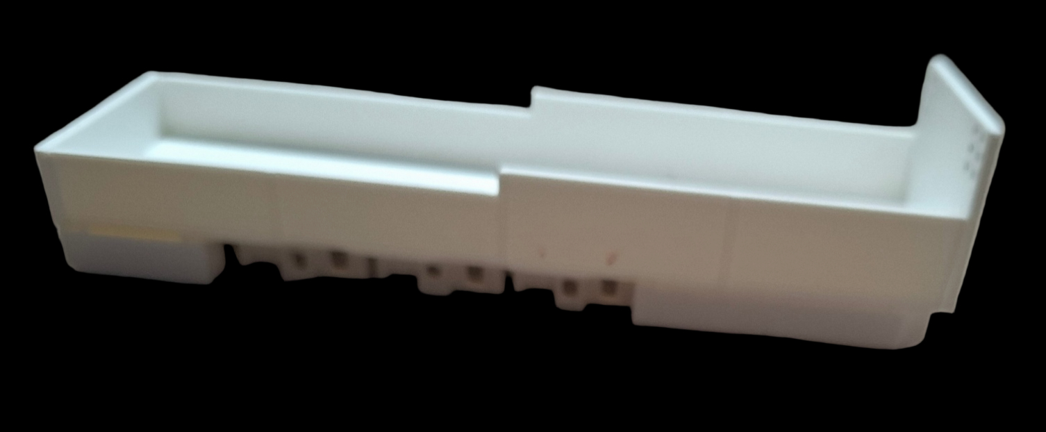 Laadbak 8 meter schaalmodel 3D geprint zijkant