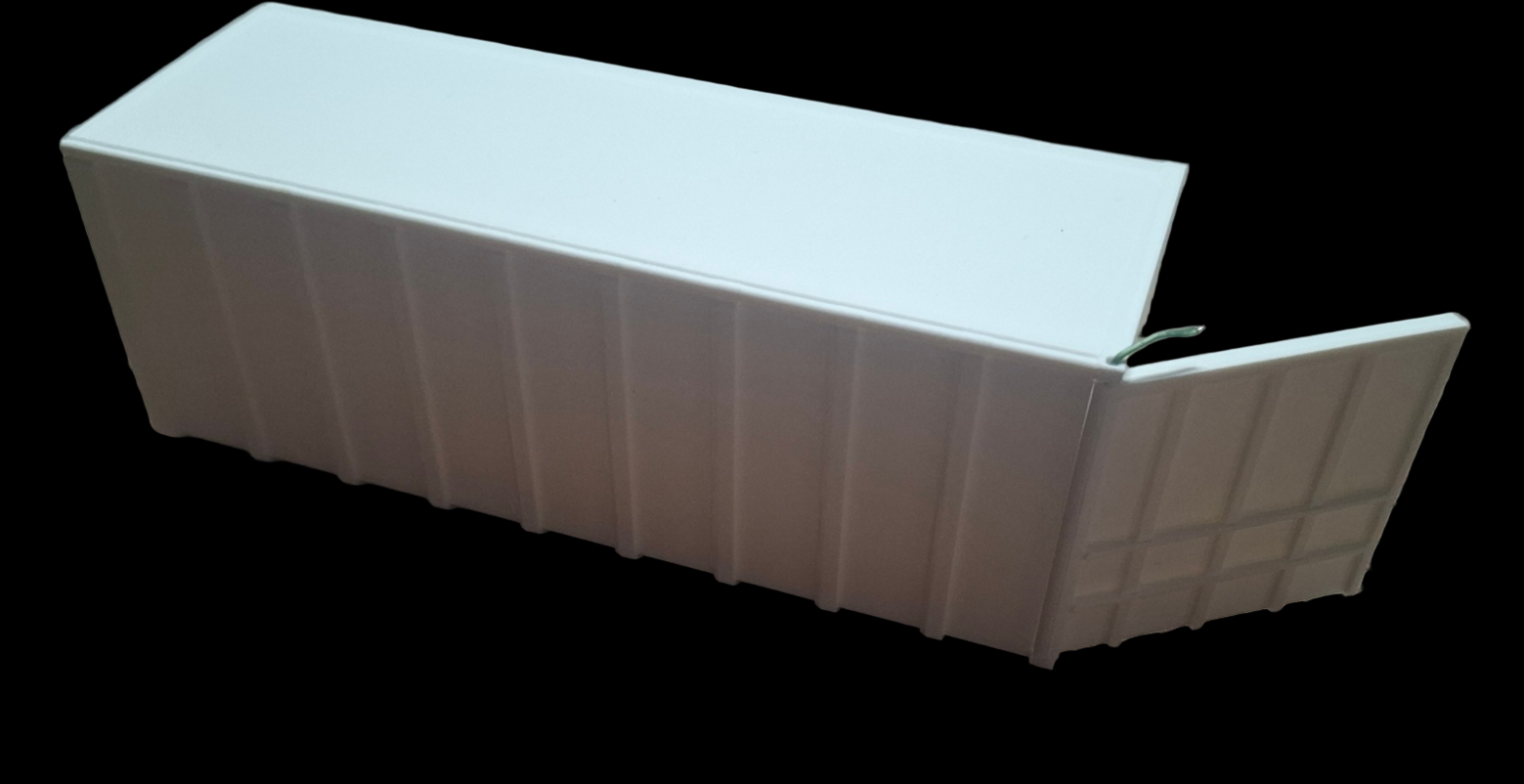 Perscontainer 40 kuub schaalmodel 3D geprint zijkant