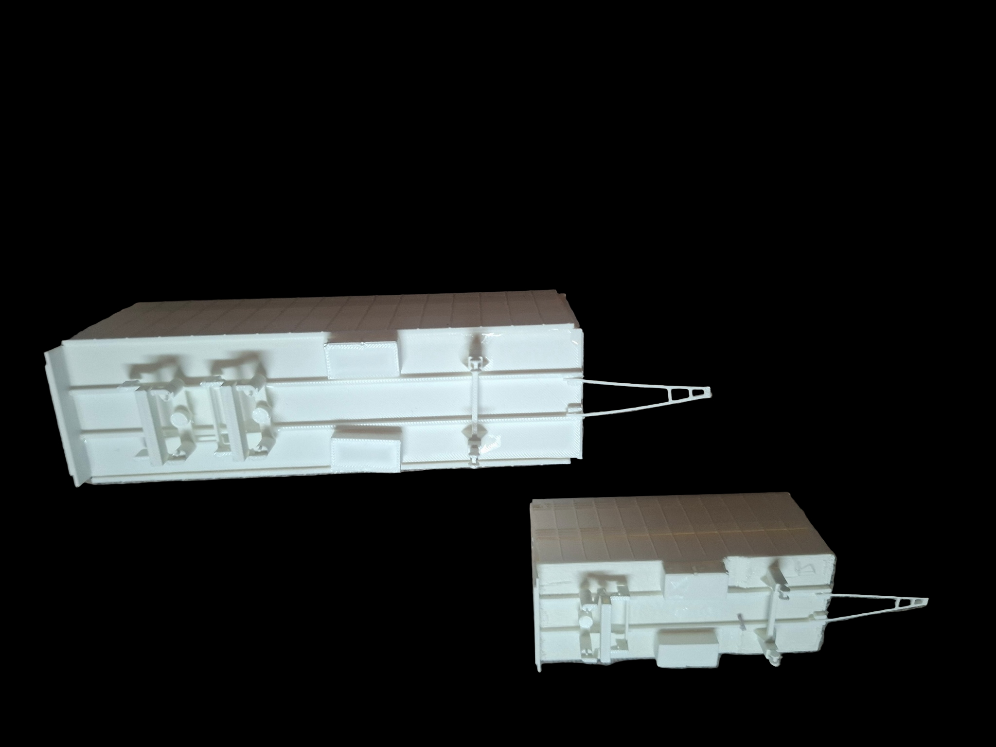 Veetrailer versie 8 schaalmodel 3D geprint onderkant