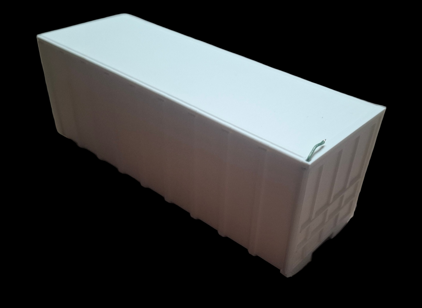 Perscontainer 40 kuub schaalmodel 3D geprint zijkant en voorkant